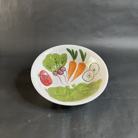 VTG Hand Painted Vegetable/Salad Bowl Ironstone Los Angeles Made In USA 10 Inch - Picture 2 of 9
